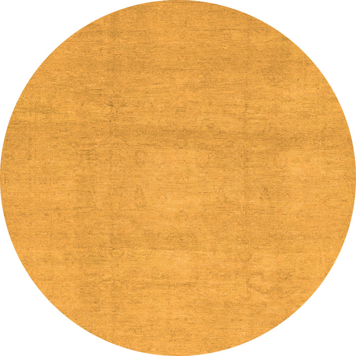 Round Abstract Orange Modern Rug, abs2750org