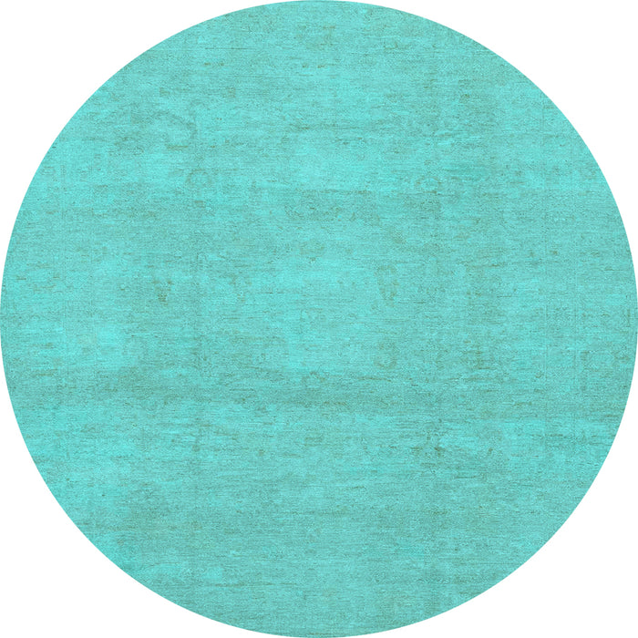 Round Machine Washable Abstract Light Blue Modern Rug, wshabs2750lblu