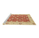 Sideview of Machine Washable Abstract Bright Orange Rug, wshabs2751