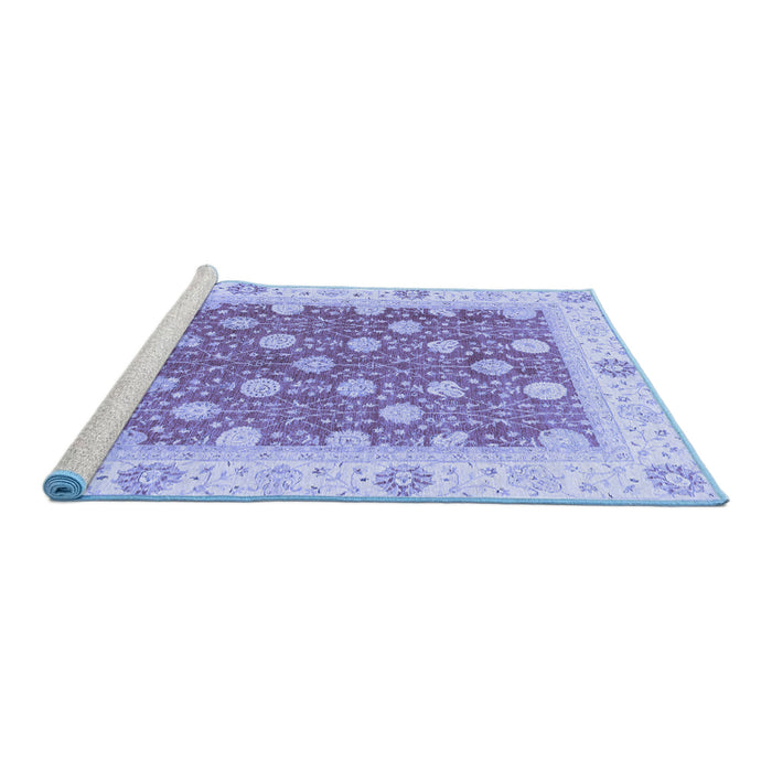 Sideview of Machine Washable Oriental Blue Traditional Rug, wshabs2751blu