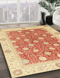 Abstract Bright Orange Oriental Rug, abs2751