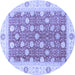 Round Oriental Blue Traditional Rug, abs2751blu