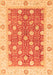 Machine Washable Oriental Orange Traditional Area Rugs, wshabs2751org