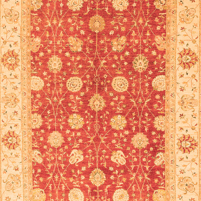 Machine Washable Oriental Orange Traditional Area Rugs, wshabs2751org