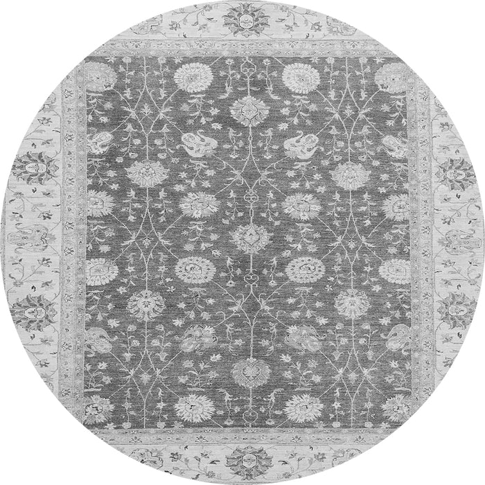 Round Oriental Gray Traditional Rug, abs2751gry