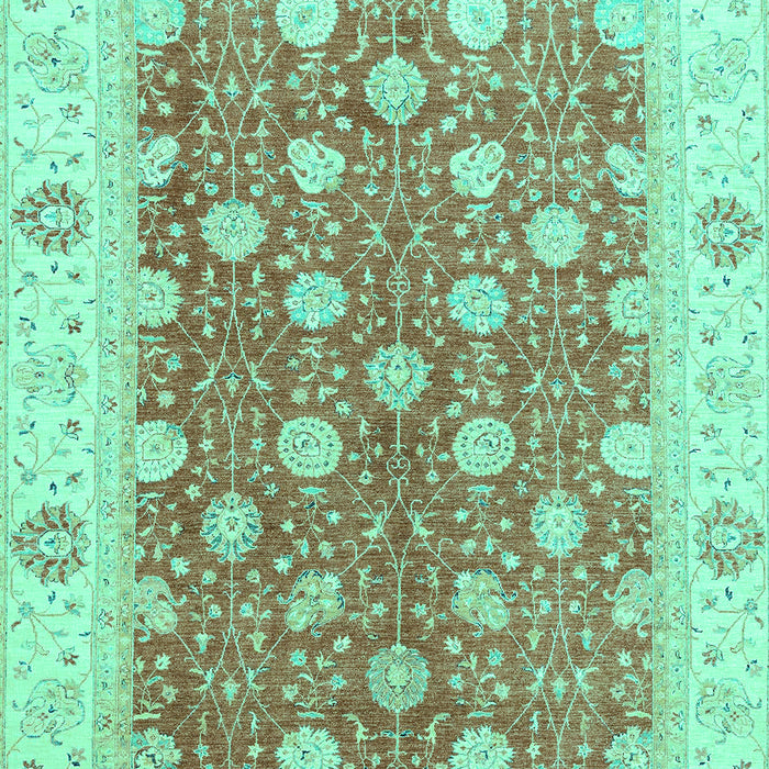 Machine Washable Oriental Turquoise Traditional Area Rugs, wshabs2751turq