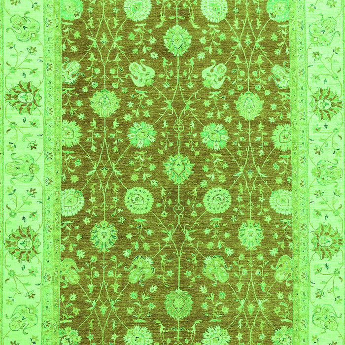Machine Washable Oriental Green Traditional Area Rugs, wshabs2751grn