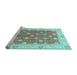 Sideview of Machine Washable Oriental Light Blue Traditional Rug, wshabs2751lblu