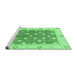 Sideview of Machine Washable Oriental Emerald Green Traditional Area Rugs, wshabs2751emgrn