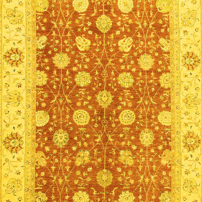 Machine Washable Oriental Yellow Traditional Rug, wshabs2751yw