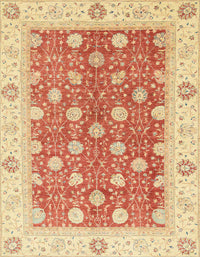 Machine Washable Abstract Bright Orange Rug, wshabs2751