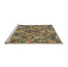 Sideview of Machine Washable Abstract Dark Brown Rug, wshabs2752