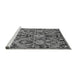 Sideview of Machine Washable Abstract Gray Modern Rug, wshabs2752gry