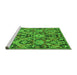 Sideview of Machine Washable Abstract Green Modern Area Rugs, wshabs2752grn