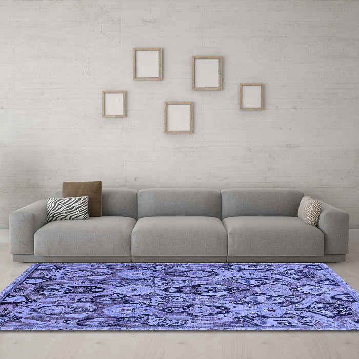 Machine Washable Abstract Blue Modern Rug in a Living Room, wshabs2752blu