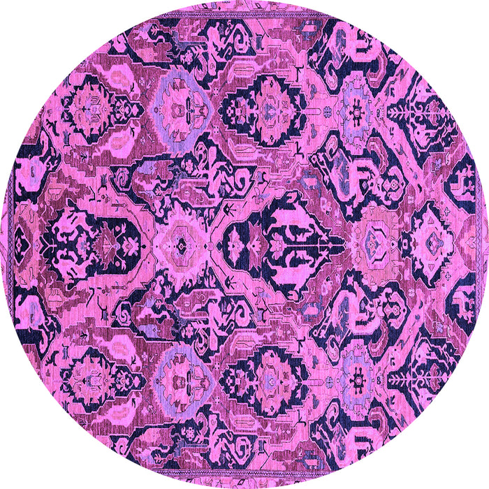 Round Abstract Purple Modern Rug, abs2752pur