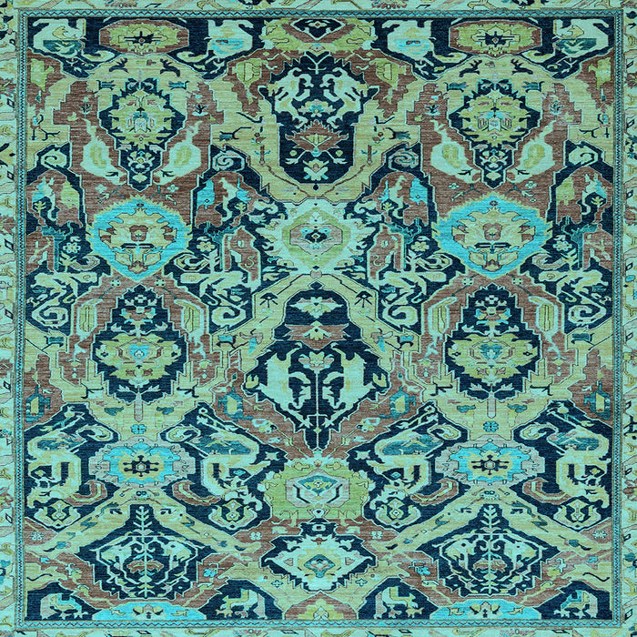 Square Machine Washable Abstract Light Blue Modern Rug, wshabs2752lblu