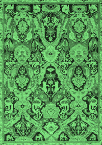 Abstract Emerald Green Modern Rug, abs2752emgrn