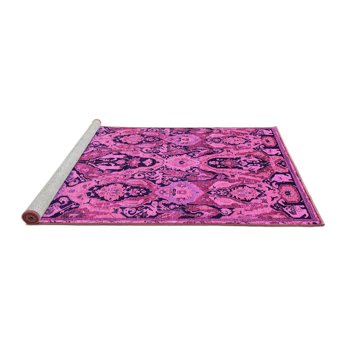 Sideview of Machine Washable Abstract Pink Modern Rug, wshabs2752pnk