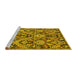 Sideview of Machine Washable Abstract Yellow Modern Rug, wshabs2752yw