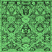 Square Abstract Emerald Green Modern Rug, abs2752emgrn