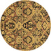 Round Abstract Brown Modern Rug, abs2752brn