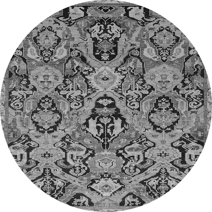 Round Abstract Gray Modern Rug, abs2752gry