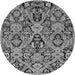 Round Abstract Gray Modern Rug, abs2752gry