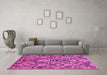 Machine Washable Abstract Pink Modern Rug in a Living Room, wshabs2752pnk