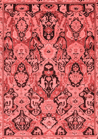 Abstract Red Modern Rug, abs2752red