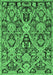 Machine Washable Abstract Emerald Green Modern Area Rugs, wshabs2752emgrn