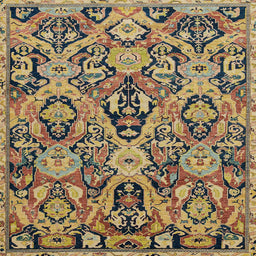 Square Abstract Dark Brown Modern Rug, abs2752