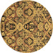 Round Machine Washable Abstract Brown Modern Rug, wshabs2752brn