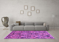 Machine Washable Abstract Purple Modern Rug, wshabs2752pur