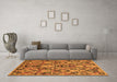 Machine Washable Abstract Orange Modern Area Rugs in a Living Room, wshabs2752org