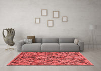 Machine Washable Abstract Red Modern Rug, wshabs2752red