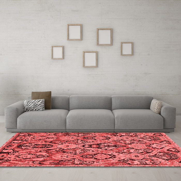 Modern Red Washable Rugs