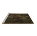 Sideview of Machine Washable Abstract Brown Modern Rug, wshabs2753brn