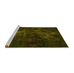Sideview of Machine Washable Abstract Yellow Modern Rug, wshabs2753yw