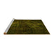 Sideview of Machine Washable Abstract Yellow Modern Rug, wshabs2753yw