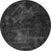 Round Abstract Gray Modern Rug, abs2753gry