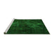 Sideview of Machine Washable Abstract Green Modern Area Rugs, wshabs2753grn