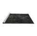 Sideview of Machine Washable Abstract Gray Modern Rug, wshabs2753gry