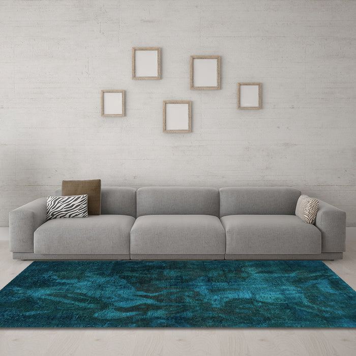 Machine Washable Abstract Light Blue Modern Rug in a Living Room, wshabs2753lblu
