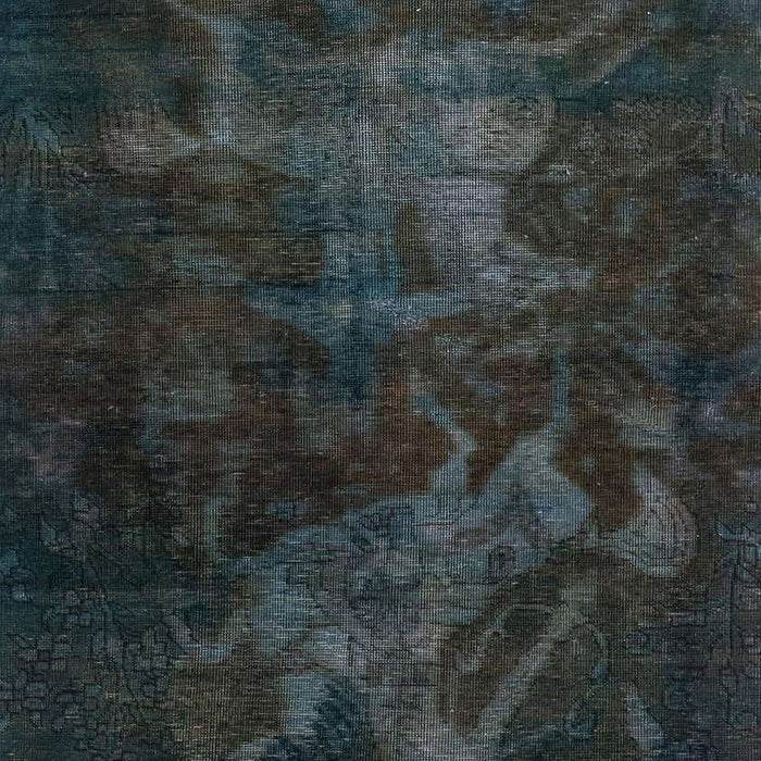 Machine Washable Abstract Blue Moss Green Rug, wshabs2753