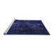 Sideview of Machine Washable Abstract Blue Modern Rug, wshabs2753blu