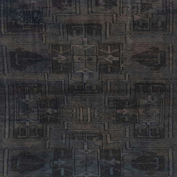 Square Machine Washable Abstract Black Rug, wshabs2754