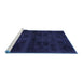 Sideview of Machine Washable Persian Blue Bohemian Rug, wshabs2754blu