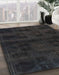 Machine Washable Abstract Black Rug in a Family Room, wshabs2754