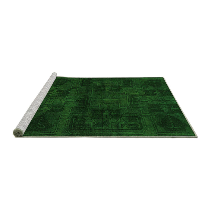 Sideview of Machine Washable Persian Green Bohemian Area Rugs, wshabs2754grn